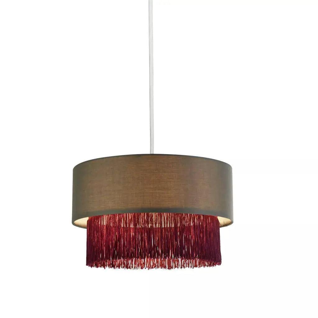 Searchlight Pendant Lights 2 Tier Fringe Pendant Light - Searchlight Pendant Lights 2 Tier Fringe Pendant Light