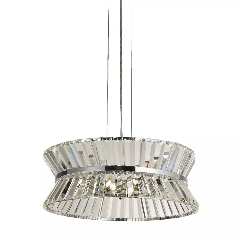 Searchlight Pendant Lights Uptown 7Lt Pendant/Semi-Flush - Chrome Metal & Clear Crystal - Searchlight Pendant Lights Uptown 7Lt Pendant/Semi-Flush - Chrome Metal & Clear Crystal