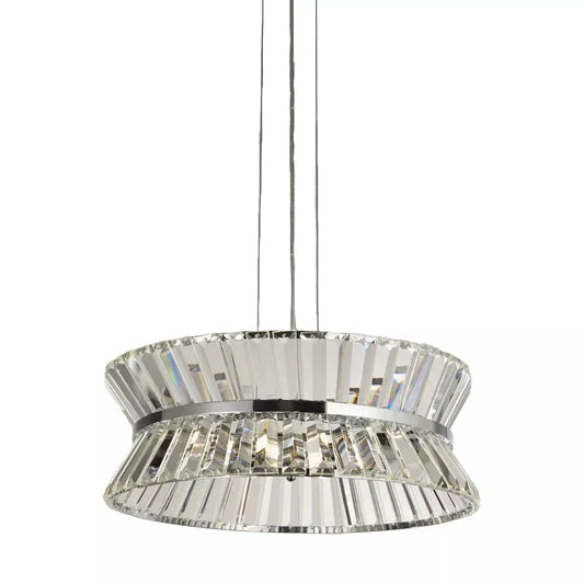 Searchlight Pendant Lights Uptown 7Lt Pendant/Semi-Flush - Chrome Metal & Clear Crystal - Searchlight Pendant Lights Uptown 7Lt Pendant/Semi-Flush - Chrome Metal & Clear Crystal