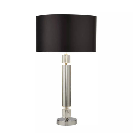 searchlight table lamps Kylie Table Lamp - Chrome Metal, Clear Glass & Black Shade - searchlight table lamps Kylie Table Lamp - Chrome Metal, Clear Glass & Black Shade