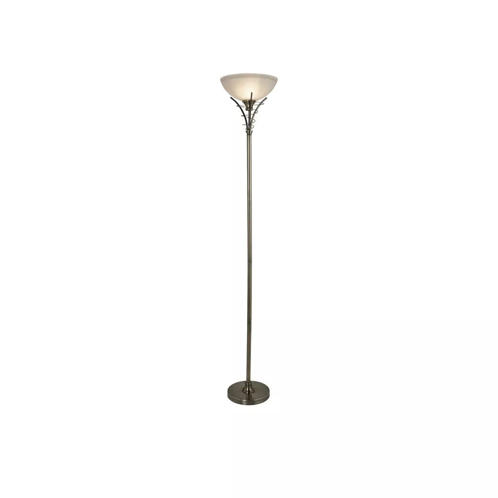 Searchlight Table Lamps Linea Floor Lamp - Antique Brass Metal & Acid Glass - Floor Lamps Searchlight Table Lamps Linea Floor Lamp - Antique Brass Metal & Acid Glass Floor Lamps