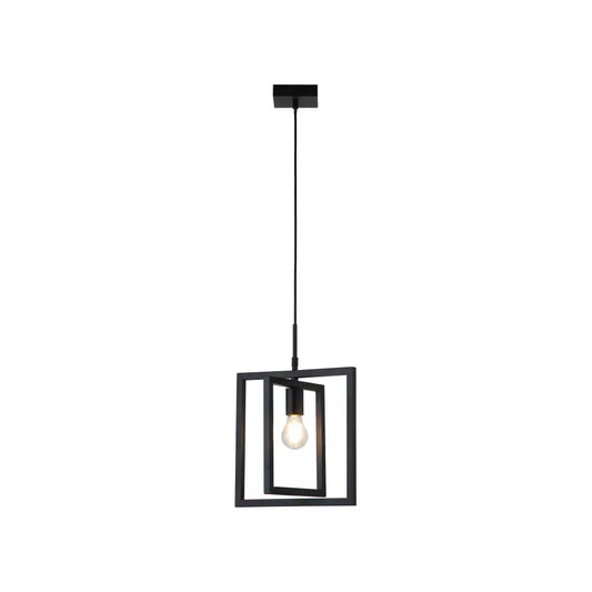 Searchlight Pendant Lights Plaza 1Lt Pendant, Black Metal - Searchlight Pendant Lights Plaza 1Lt Pendant, Black Metal