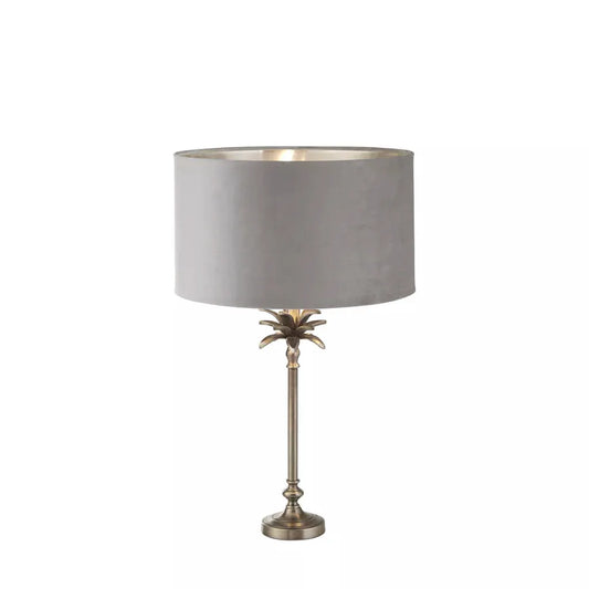 searchlight table lamps Palm Table Lamp - Antique Nickel Metal & Grey Velvet Shade - searchlight table lamps Palm Table Lamp - Antique Nickel Metal & Grey Velvet Shade