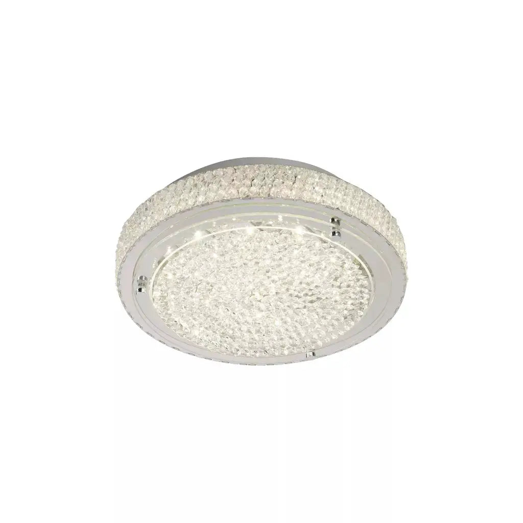 Searchlight Florida Flush - Chrome Metal & Clear Crystal - Ceiling Lights Searchlight Florida Flush - Chrome Metal & Clear Crystal Ceiling Lights