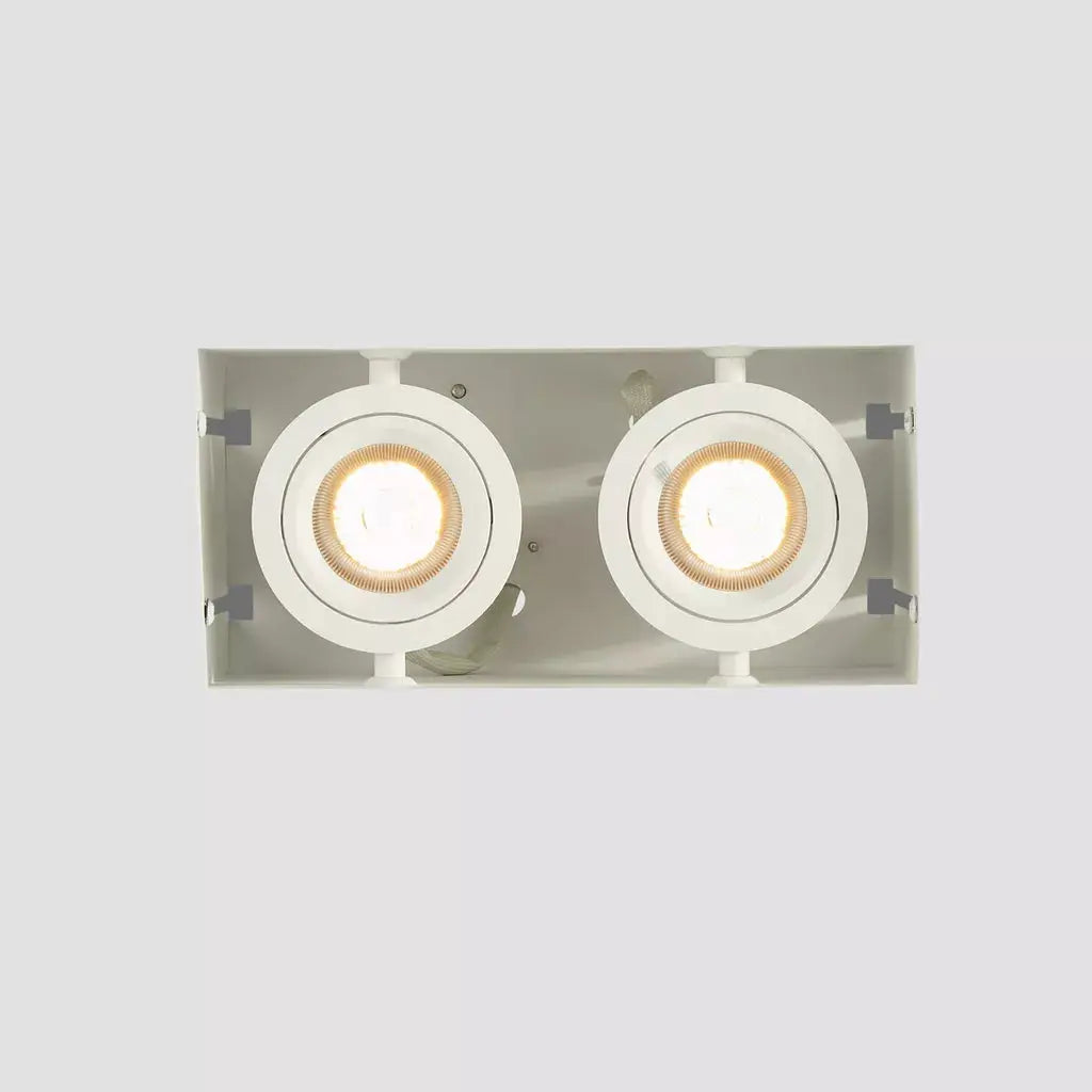 Searchlight Downlights Sablons 2 Square Adjustable Trimless Twin, GU10, White - Searchlight Downlights Sablons 2 Square Adjustable Trimless Twin, GU10, White