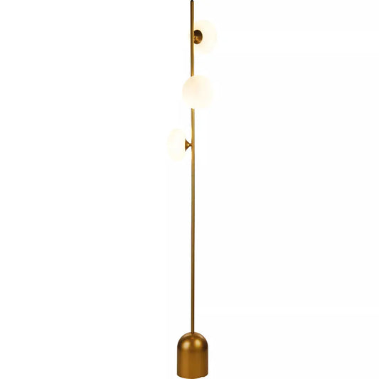 Searchlight Table Lamps Lux & Belle 3Lt Floor Lamp - Gold Metal & Opal Glass - Floor Lamps Searchlight Table Lamps Lux & Belle 3Lt Floor Lamp - Gold Metal & Opal Glass Floor Lamps