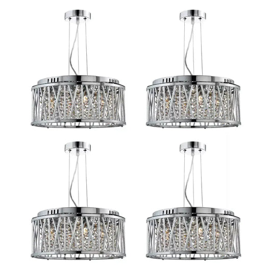 Searchlight Pendant Lights Promo Pack of 4 - 8334-4CC - Searchlight Pendant Lights Promo Pack of 4 - 8334-4CC