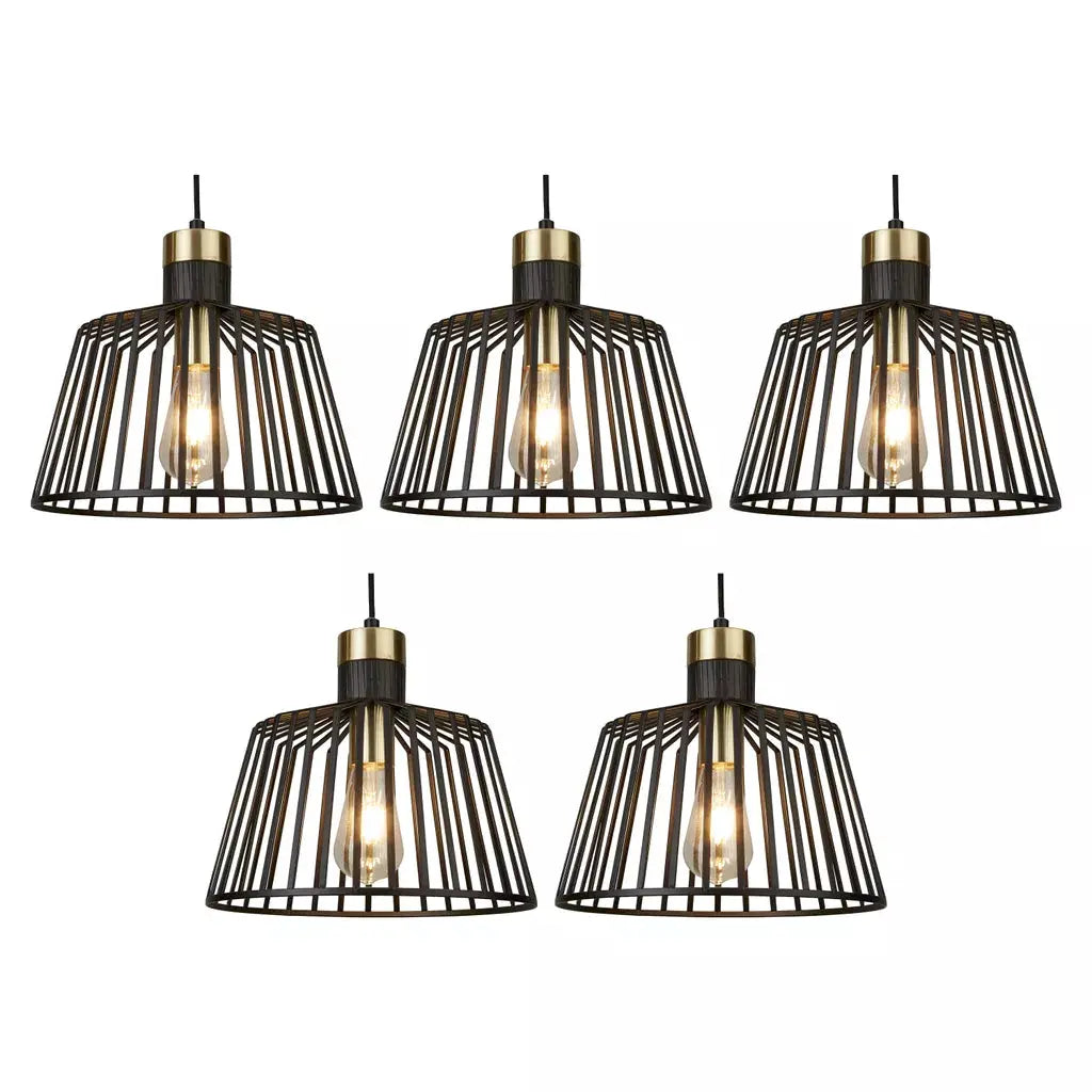 Searchlight Pendant Lights Promo Pack of 5 - 9411BK - Searchlight Pendant Lights Promo Pack of 5 - 9411BK