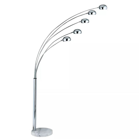Searchlight Table Lamps Giraffe 5Lt Floor Lamp - Chrome Metal & White Marble Base - Floor Lamps Searchlight Table Lamps Giraffe 5Lt Floor Lamp - Chrome Metal & White Marble Base Floor Lamps