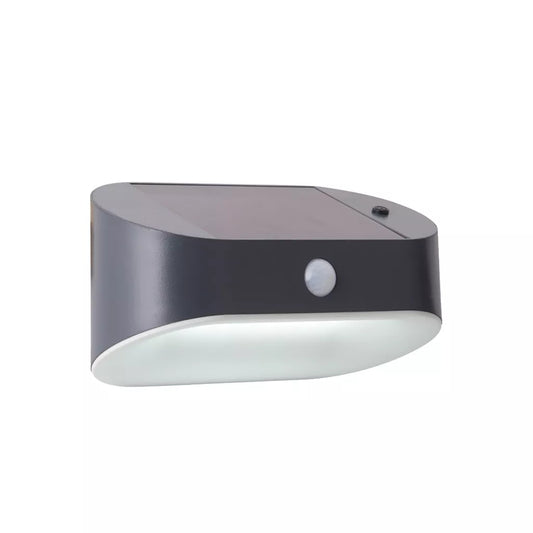 outdoor walllights Solar Outdoor Wall Light - Black Metal & White Polycarbonate - outdoor walllights Solar Outdoor Wall Light - Black Metal & White Polycarbonate