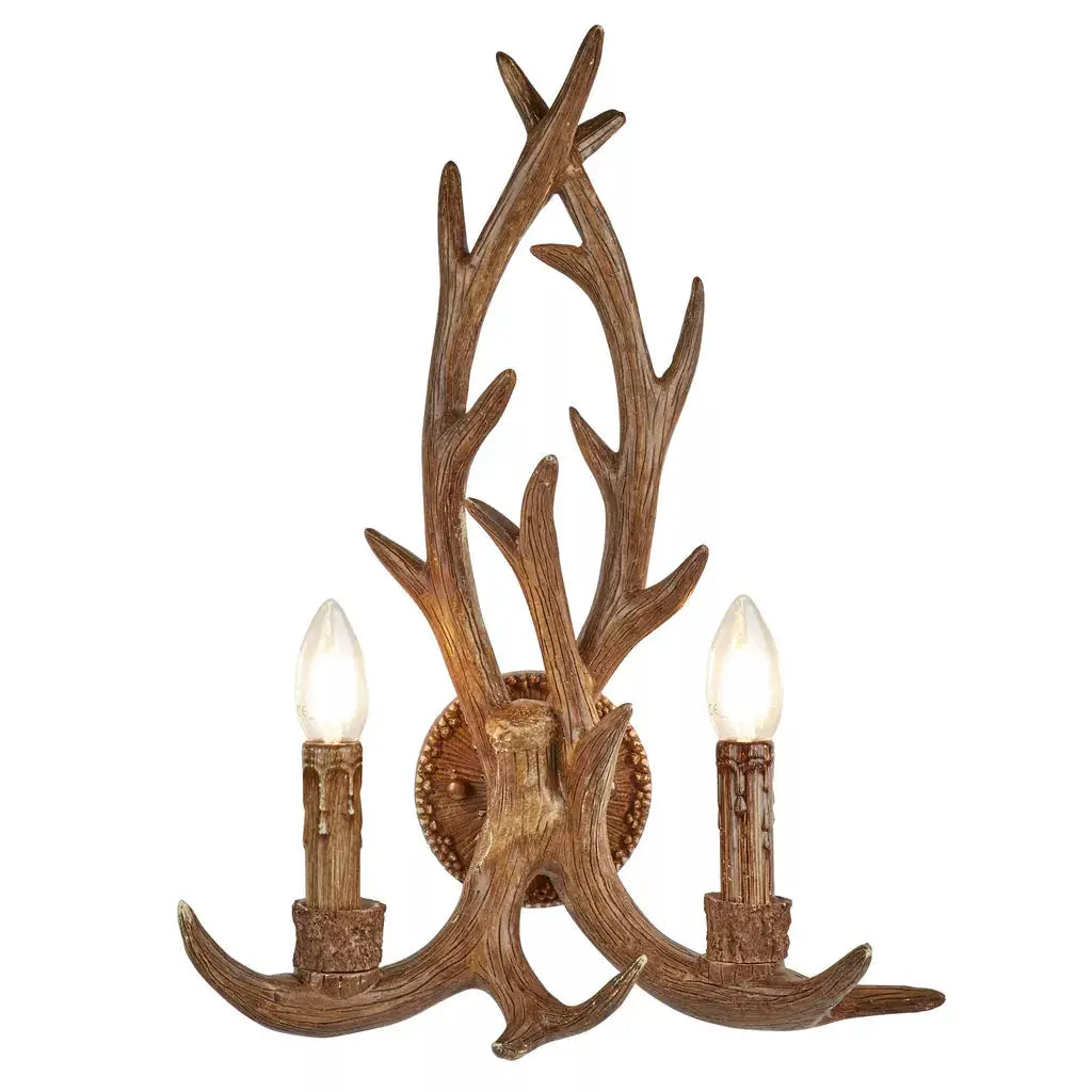 searchlight wall lights Stag 2Lt Wall Light - Brown Resin - searchlight wall lights Stag 2Lt Wall Light - Brown Resin