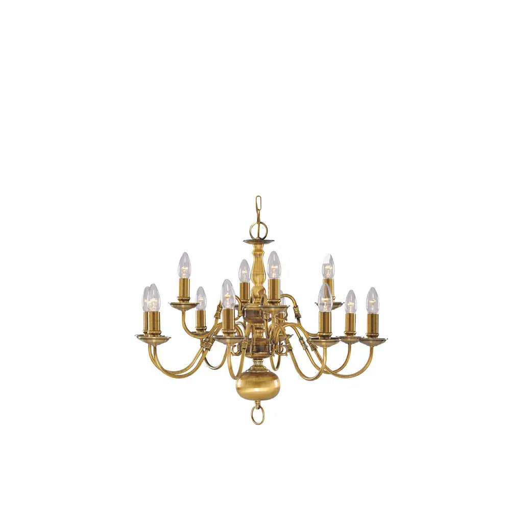 Searchlight Pendant Lights Flemish 12Lt Pendant - Solid Brass Metal - Searchlight Pendant Lights Flemish 12Lt Pendant - Solid Brass Metal