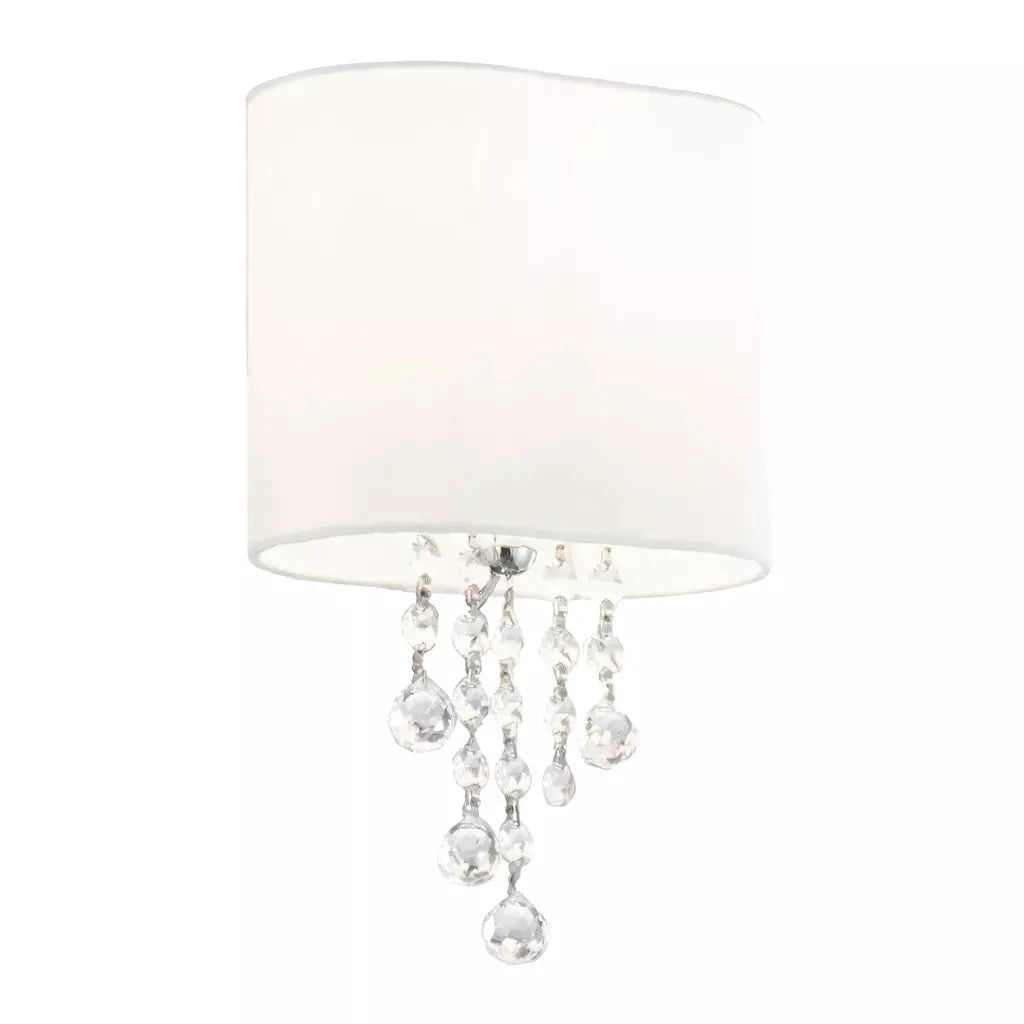 searchlight wall lights Nina Wall Light - Chrome, Crystal & Fabric Shade - searchlight wall lights Nina Wall Light - Chrome, Crystal & Fabric Shade