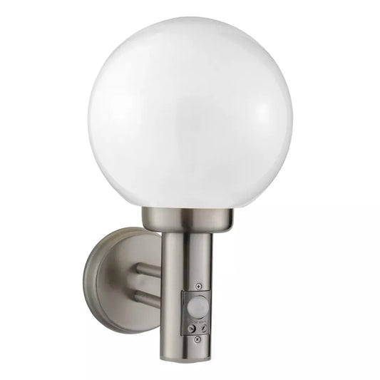 outdoor walllights Orb Outdoor Wall Light- Stainless Steel, White Shade - outdoor walllights Orb Outdoor Wall Light- Stainless Steel, White Shade