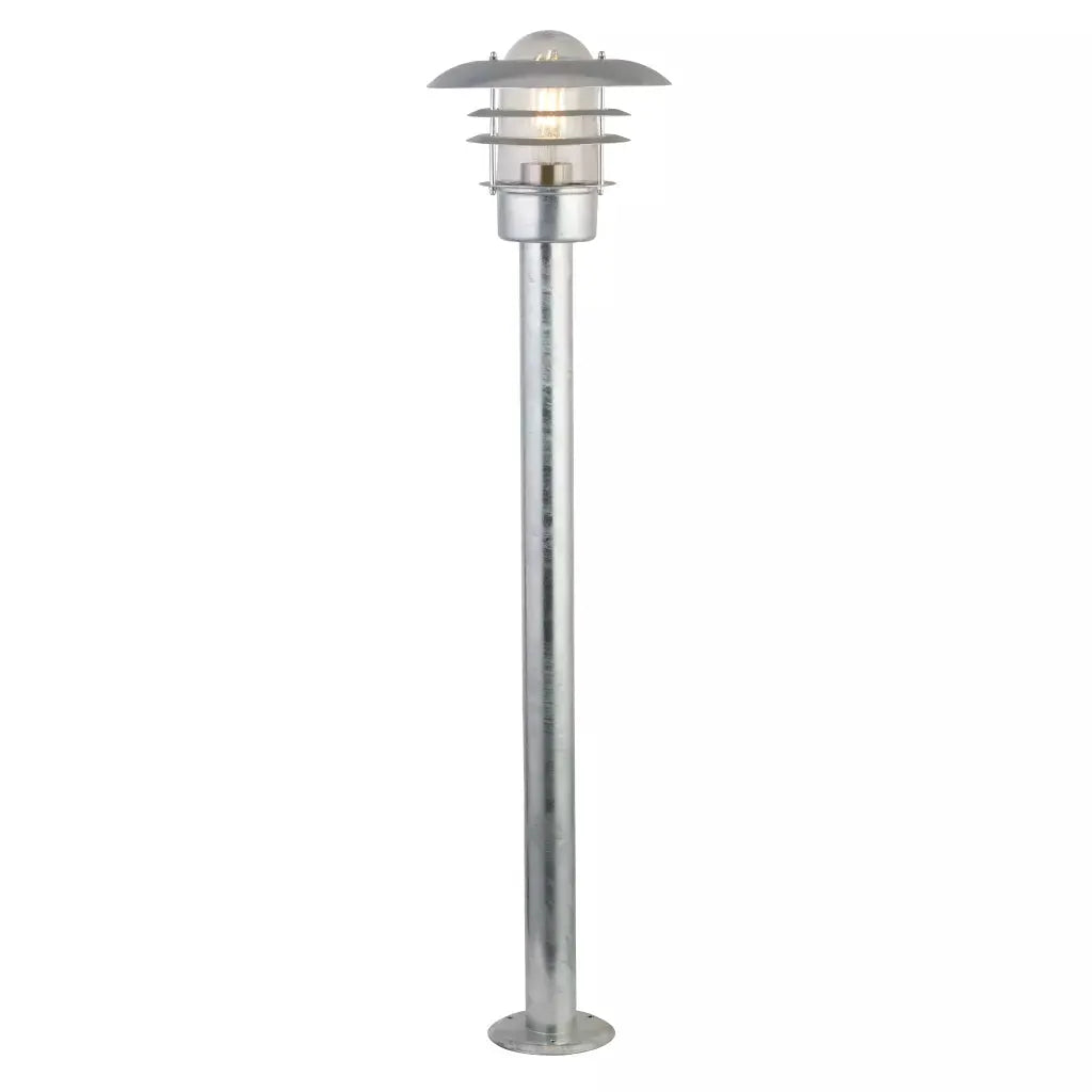 Searchlight Outdoor Bollards x Conrad Outdoor Post- Galvanised Silver Metal & Clear Glass - Searchlight Outdoor Bollards x Conrad Outdoor Post- Galvanised Silver Metal & Clear Glass
