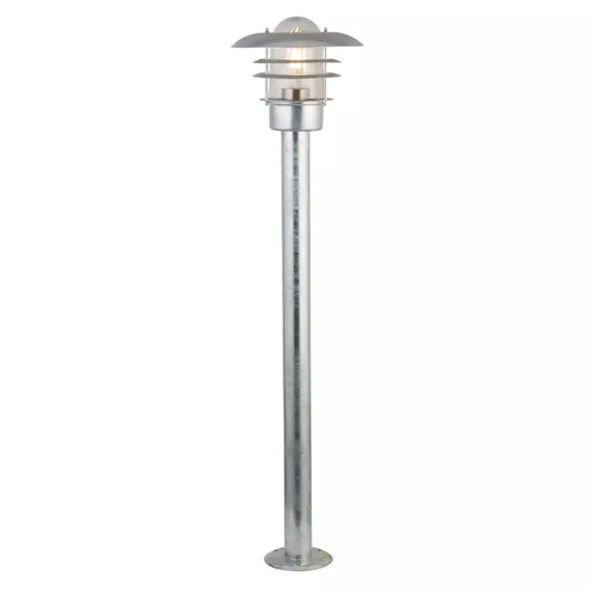 Searchlight Outdoor Bollards x Conrad Outdoor Post- Galvanised Silver Metal & Clear Glass - Searchlight Outdoor Bollards x Conrad Outdoor Post- Galvanised Silver Metal & Clear Glass