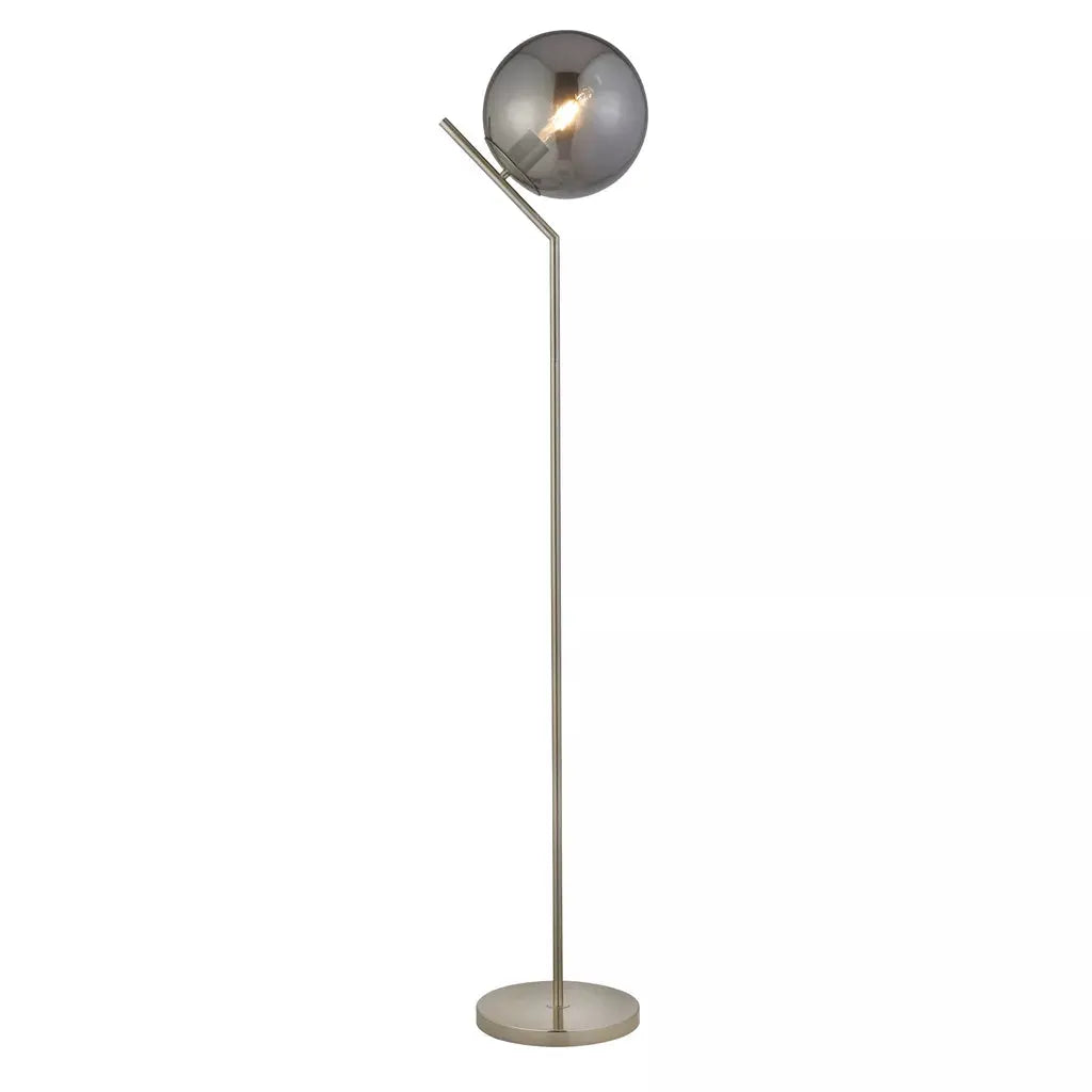 Searchlight Table Lamps Dixon Globe Floor Lamp Satin Silver - Floor Lamps Searchlight Table Lamps Dixon Globe Floor Lamp Satin Silver Floor Lamps