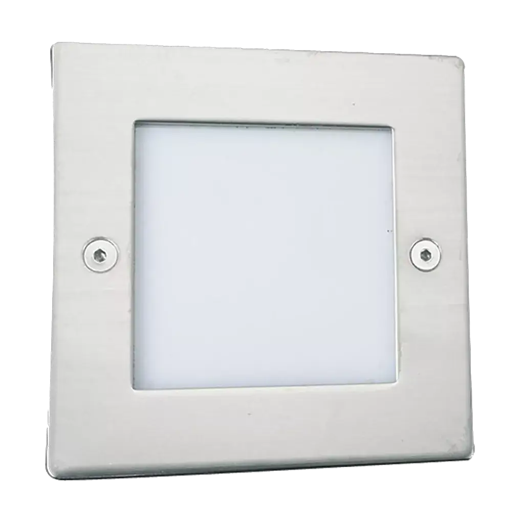 Searchlight Outdoor Recessed Ankle LED Indoor/Outdoor Recessed Square - Chrome & White - Searchlight Outdoor Recessed Ankle LED Indoor/Outdoor Recessed Square - Chrome & White