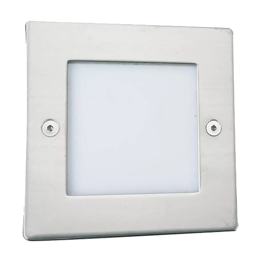 Searchlight Outdoor Recessed Ankle LED Indoor/Outdoor Recessed Square - Chrome & White - Searchlight Outdoor Recessed Ankle LED Indoor/Outdoor Recessed Square - Chrome & White