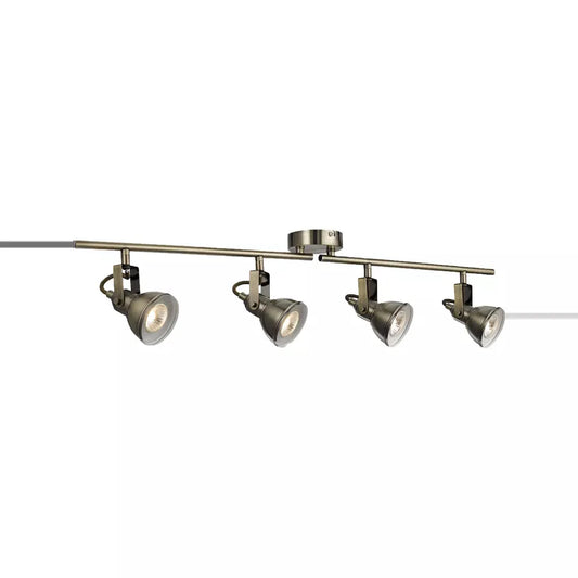 searchlight spots Focus 4Lt Split Bar Spotlight - Antique Brass Metal - searchlight spots Focus 4Lt Split Bar Spotlight - Antique Brass Metal