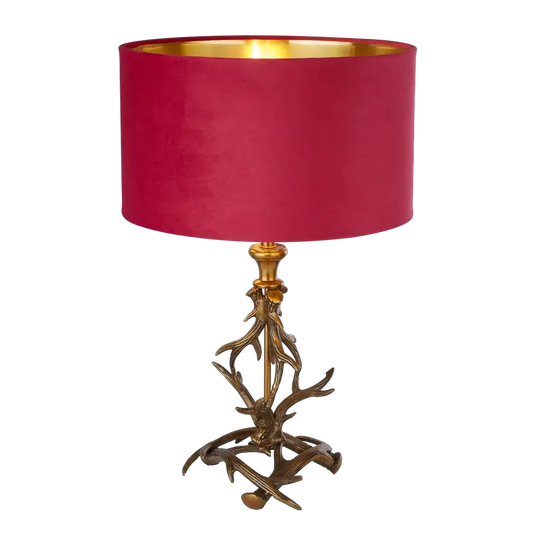 searchlight table lamps Lux & Belle BASE ONLY Antler Table Lamp -Antique Brass Metal - searchlight table lamps Lux & Belle BASE ONLY Antler Table Lamp -Antique Brass Metal