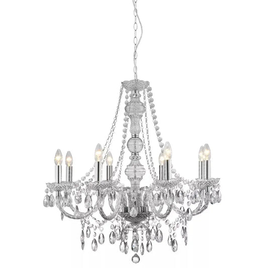 Searchlight Pendant Lights Marie Therese 8Lt Pendant - Clear Glass & Acrylic - Searchlight Pendant Lights Marie Therese 8Lt Pendant - Clear Glass & Acrylic
