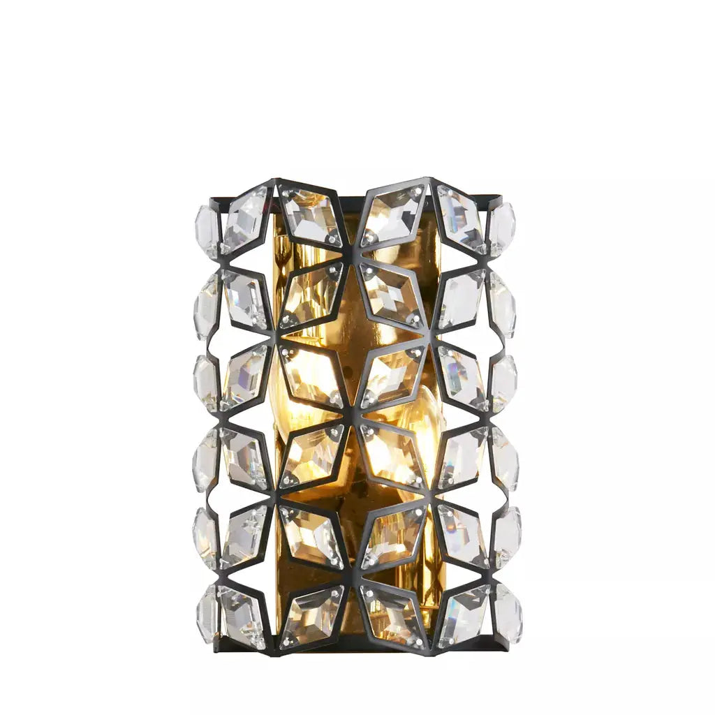 searchlight wall lights Iris Wall Light - Black Metal, Crystal & Brass - searchlight wall lights Iris Wall Light - Black Metal, Crystal & Brass