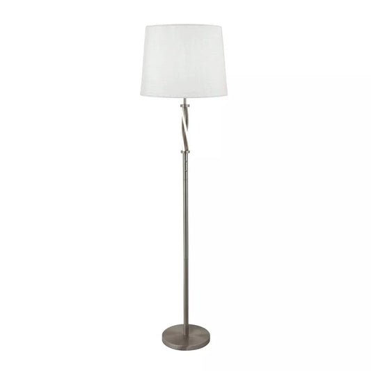 Searchlight Table Lamps Vegas Floor Lamp - Satin Silver Metal & Ivory Hessian Shade - Floor Lamps Searchlight Table Lamps Vegas Floor Lamp - Satin Silver Metal & Ivory Hessian Shade Floor Lamps