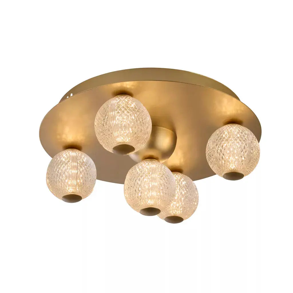 Searchlight Asteroid Led Flush,Gold Metal with Clear Acrylic Balls - Ceiling Lights Searchlight Asteroid Led Flush,Gold Metal with Clear Acrylic Balls Ceiling Lights