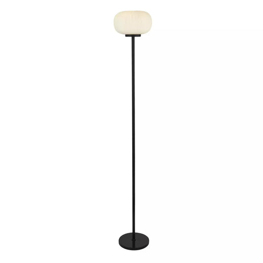 Searchlight Table Lamps Lumina Floor Lamp - Black Metal & Opal Ribbed Glass - Floor Lamps Searchlight Table Lamps Lumina Floor Lamp - Black Metal & Opal Ribbed Glass Floor Lamps