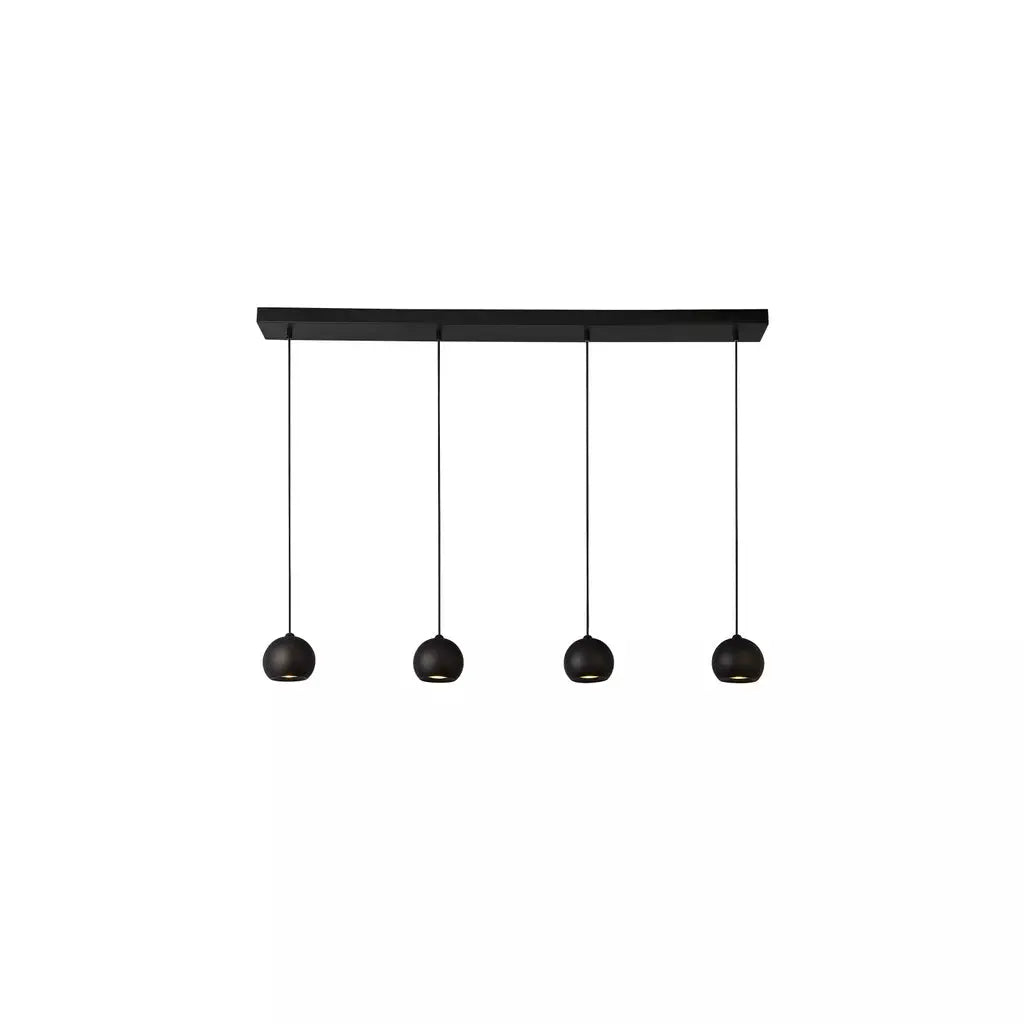 Searchlight Pendant Lights Eindhoven 4Lt Bar Pendant - Sand Black Metal - Searchlight Pendant Lights Eindhoven 4Lt Bar Pendant - Sand Black Metal