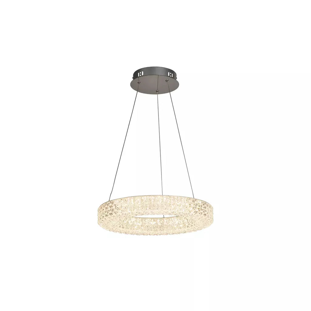 Searchlight Pendant Lights Lux & Belle Hoop Pendant - Acrylic & Chrome - Searchlight Pendant Lights Lux & Belle Hoop Pendant - Acrylic & Chrome