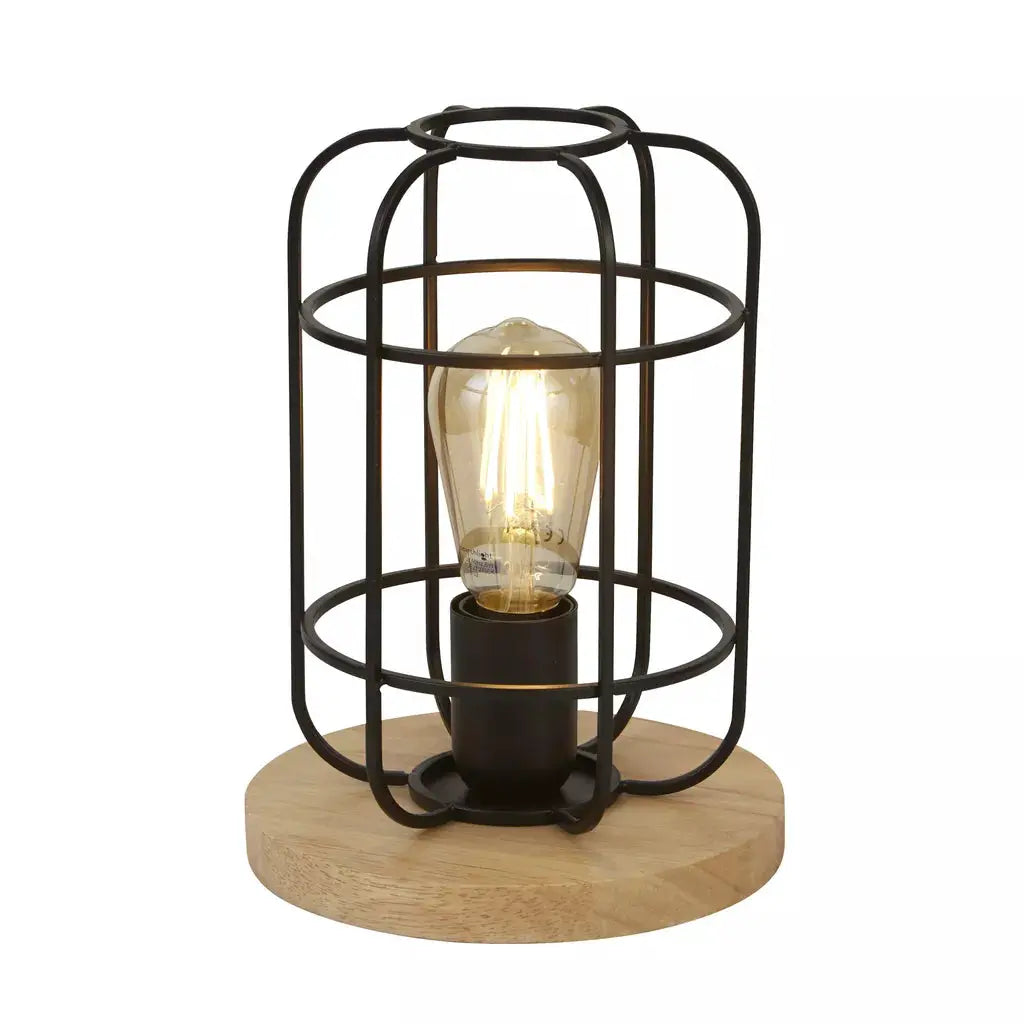 searchlight table lamps Vision Table Lamp - Matt Black Metal & Wood - searchlight table lamps Vision Table Lamp - Matt Black Metal & Wood