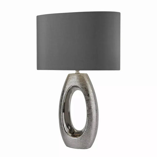 searchlight table lamps Artisan Table Lamp - Ceramic, Chrome & Grey Faux Silk Shade - searchlight table lamps Artisan Table Lamp - Ceramic, Chrome & Grey Faux Silk Shade