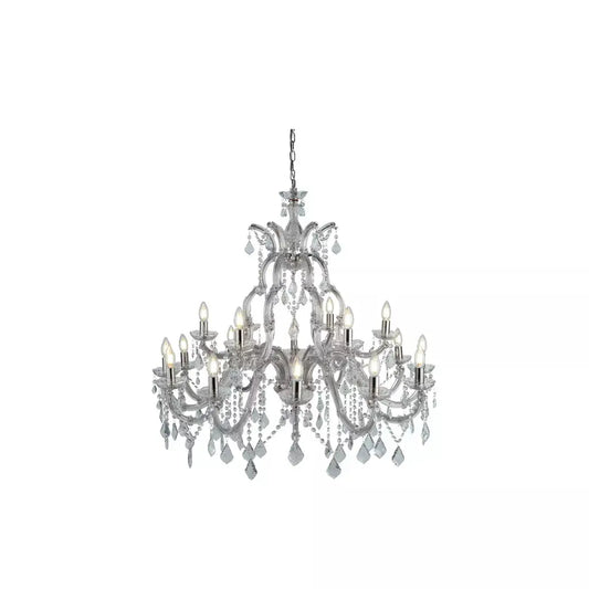 searchlight chandlier Marie Therese 18Lt Chandelier - Chrome Metal & Clear Crystal - searchlight chandlier Marie Therese 18Lt Chandelier - Chrome Metal & Clear Crystal