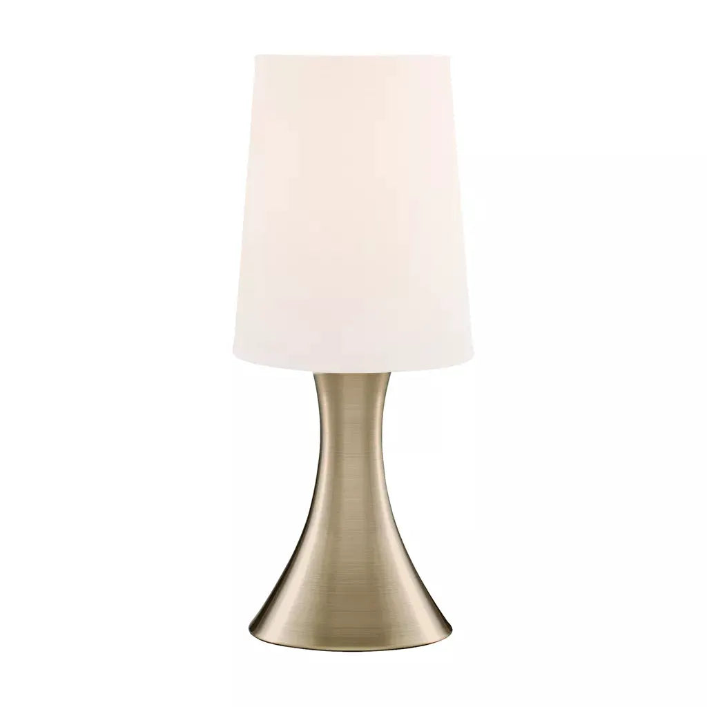 searchlight table lamps Touch Table Lamp - Antique Brass Metal & Cream Fabric Shade - searchlight table lamps Touch Table Lamp - Antique Brass Metal & Cream Fabric Shade