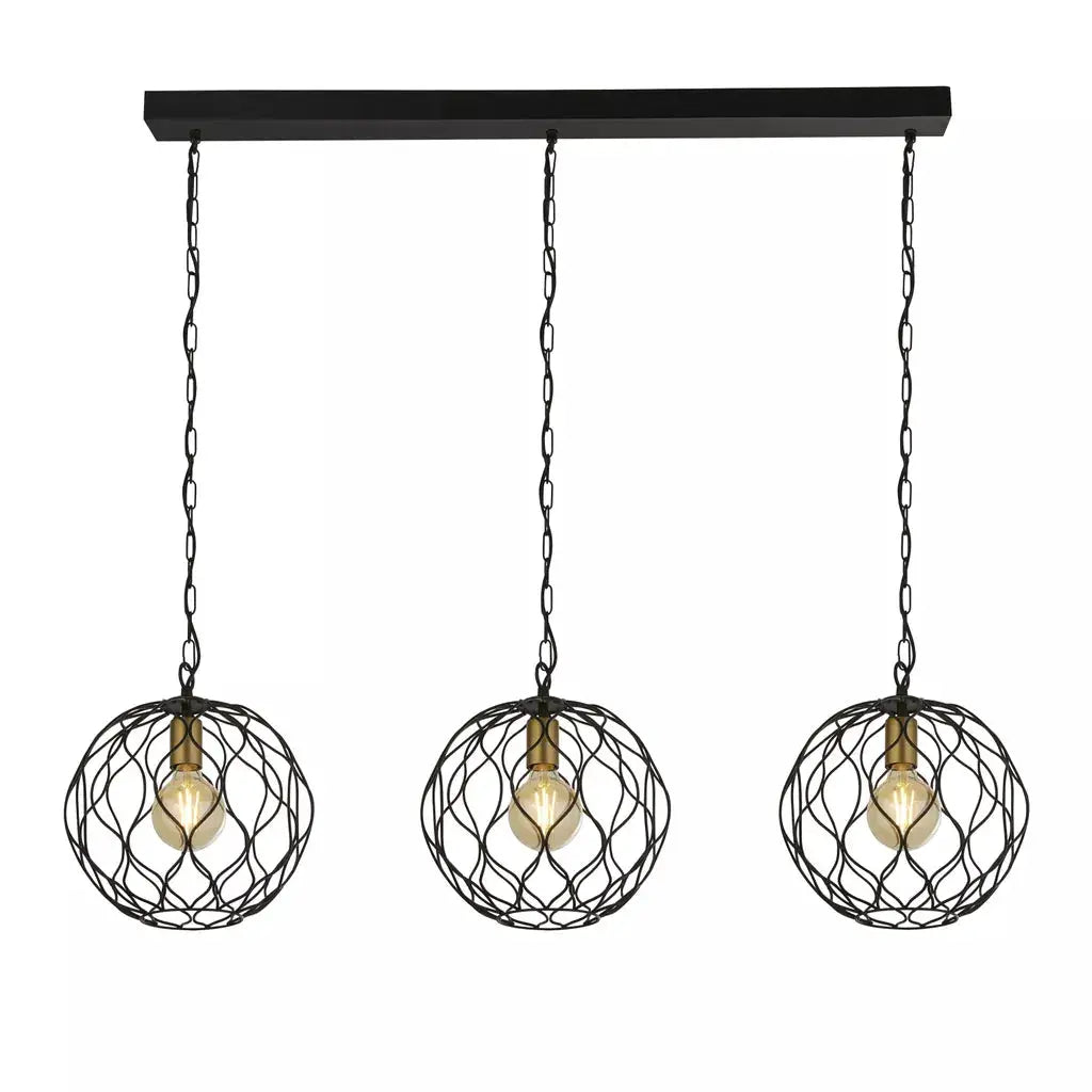 Searchlight Finesse 3Lt Bar with Wave Detail - Black & Gold Lampholders - Ceiling Lights Searchlight Finesse 3Lt Bar with Wave Detail - Black & Gold Lampholders Ceiling Lights