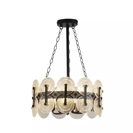 Searchlight Pendant Lights Lux & Belle 5LT Pendant-Black Metal & Clear Bubble Glass - Searchlight Pendant Lights Lux & Belle 5LT Pendant-Black Metal & Clear Bubble Glass