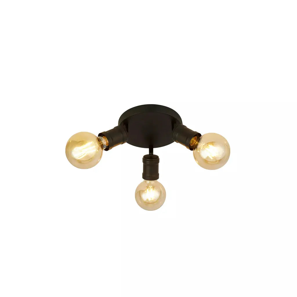 searchlight spots Dance 3Lt Flush - Sand Black Metal - searchlight spots Dance 3Lt Flush - Sand Black Metal