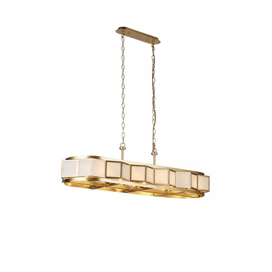 Searchlight Pendant Lights Lux & Belle 8LT Oval Pendant-Gold Metal & Acrylic - Searchlight Pendant Lights Lux & Belle 8LT Oval Pendant-Gold Metal & Acrylic