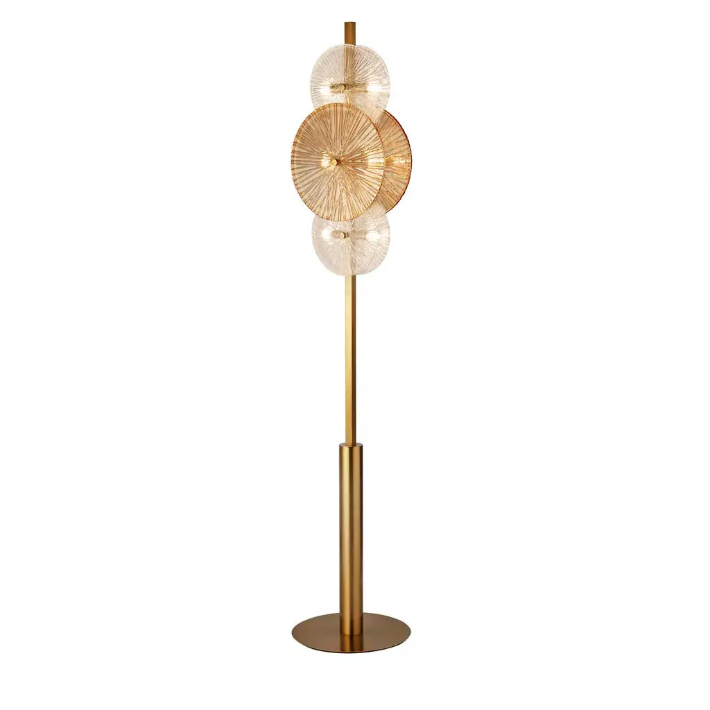 Searchlight Table Lamps Wagon Wheel 6Lt Floor Lamp- Bronze Metal, Clear, Amber Glass - Floor Lamps Searchlight Table Lamps Wagon Wheel 6Lt Floor Lamp- Bronze Metal, Clear, Amber Glass Floor Lamps