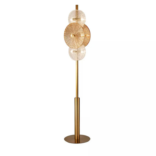 Searchlight Table Lamps Wagon Wheel 6Lt Floor Lamp- Bronze Metal, Clear, Amber Glass - Floor Lamps Searchlight Table Lamps Wagon Wheel 6Lt Floor Lamp- Bronze Metal, Clear, Amber Glass Floor Lamps