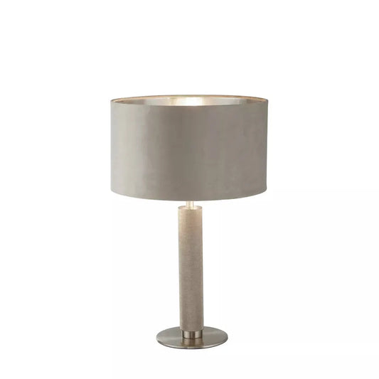 searchlight table lamps London Table Lamp- Knurled Satin Silver & Taupe Velvet Shade - searchlight table lamps London Table Lamp- Knurled Satin Silver & Taupe Velvet Shade