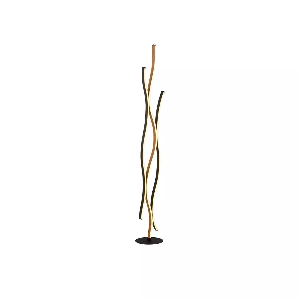 Searchlight Table Lamps Bloom Floor Lamp - Black Metal & Wood Effect - Floor Lamps Searchlight Table Lamps Bloom Floor Lamp - Black Metal & Wood Effect Floor Lamps