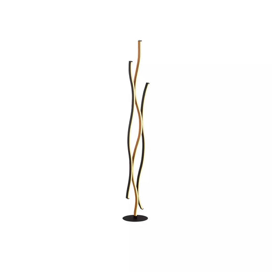 Searchlight Table Lamps Bloom Floor Lamp - Black Metal & Wood Effect - Floor Lamps Searchlight Table Lamps Bloom Floor Lamp - Black Metal & Wood Effect Floor Lamps