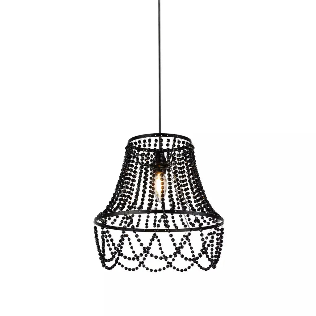 Searchlight Pendant Lights Black Beaded Pendant Light - Searchlight Pendant Lights Black Beaded Pendant Light