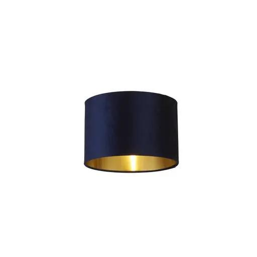 searchlight shades Lux & Belle Drum Shade -Navy Velvet & Gold Inner ⌀30CM - searchlight shades Lux & Belle Drum Shade -Navy Velvet & Gold Inner ⌀30CM