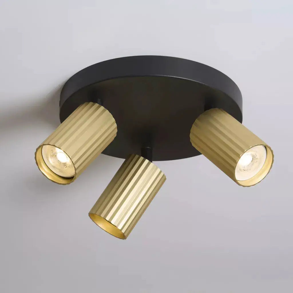 searchlight spots Anna Triple GU10 Fluted Spotlight, Anodised Gold - searchlight spots Anna Triple GU10 Fluted Spotlight, Anodised Gold