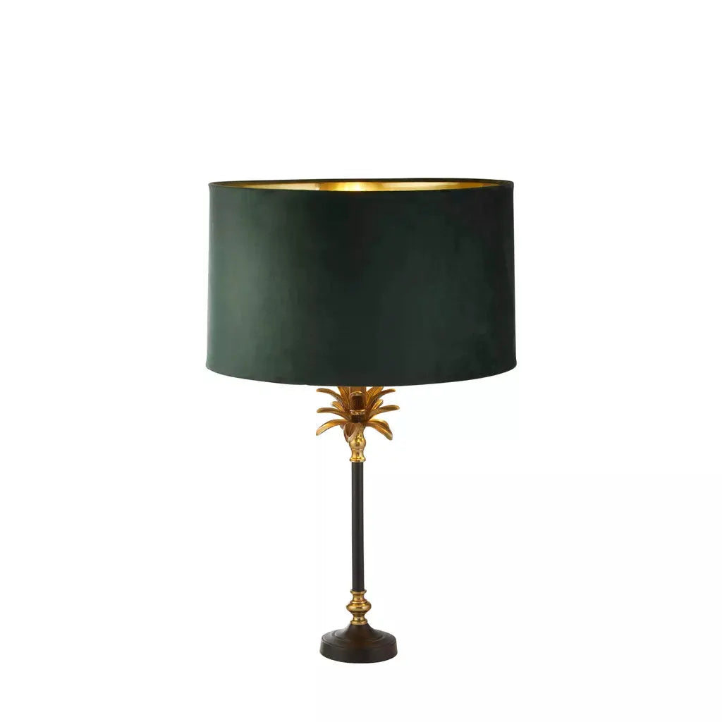 searchlight table lamps Palm Table Lamp - Antique Brass & Black, Green Velvet Shade - searchlight table lamps Palm Table Lamp - Antique Brass & Black, Green Velvet Shade