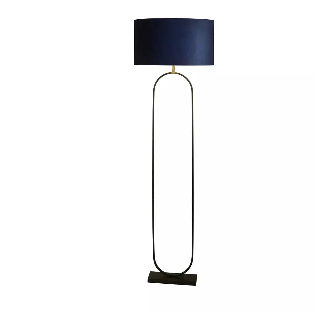 Searchlight Table Lamps Modish Floor Lamp - Black Metal with Navy Shade - Floor Lamps Searchlight Table Lamps Modish Floor Lamp - Black Metal with Navy Shade Floor Lamps